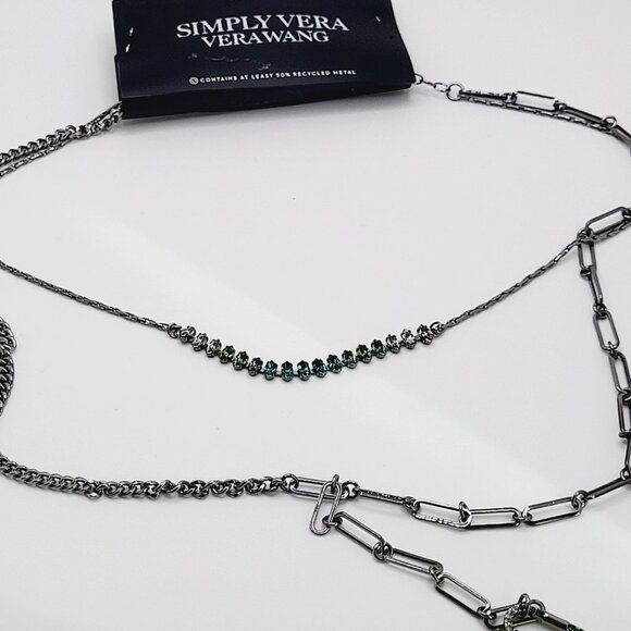 Simply Vera Vera Wang Green Botanical Rhinestone Necklace - Picture 10 of 11